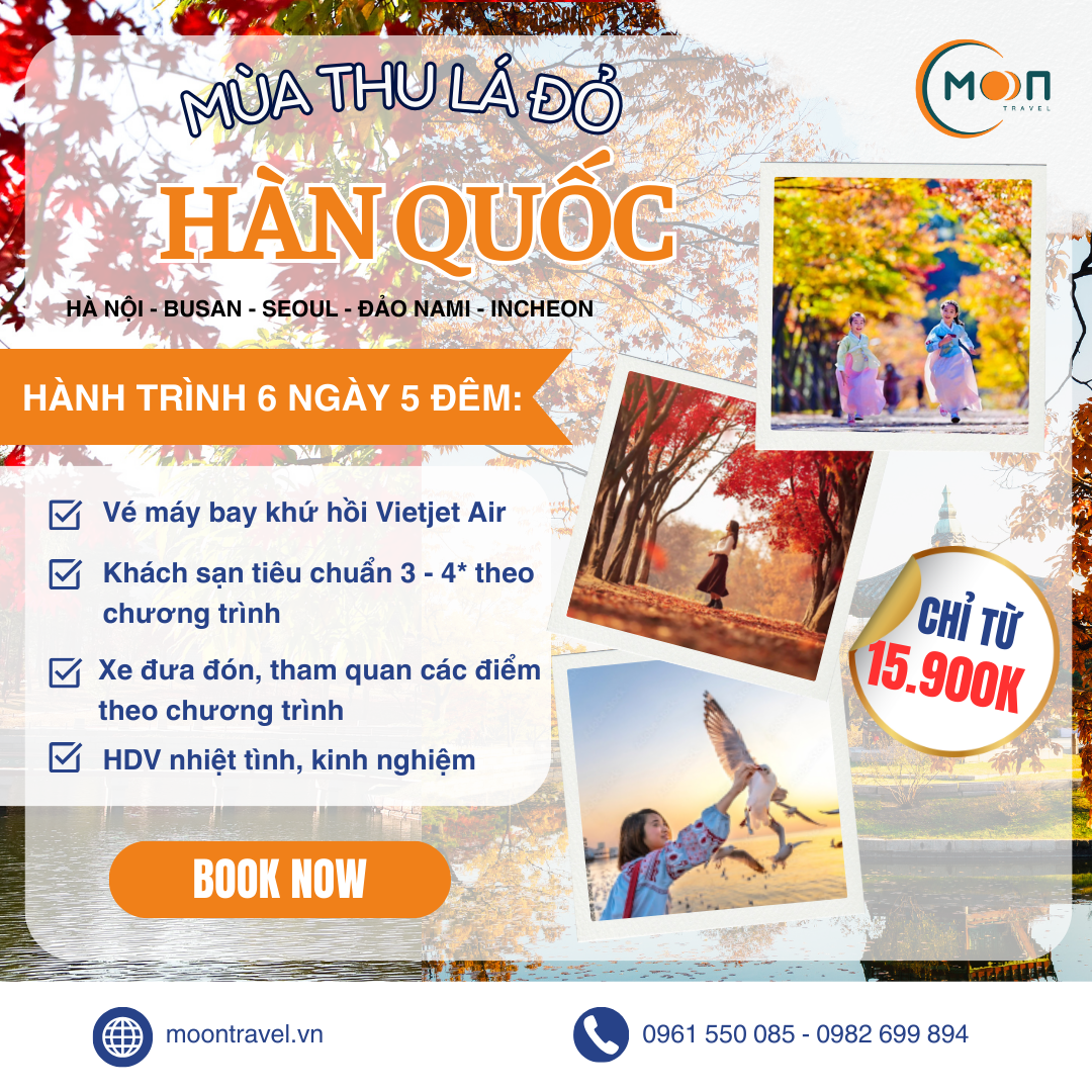 Khám phá mùa thu Hàn Quốc: HÀ NỘI - BUSAN - SEOUL - ĐẢO NAMI - INCHEON